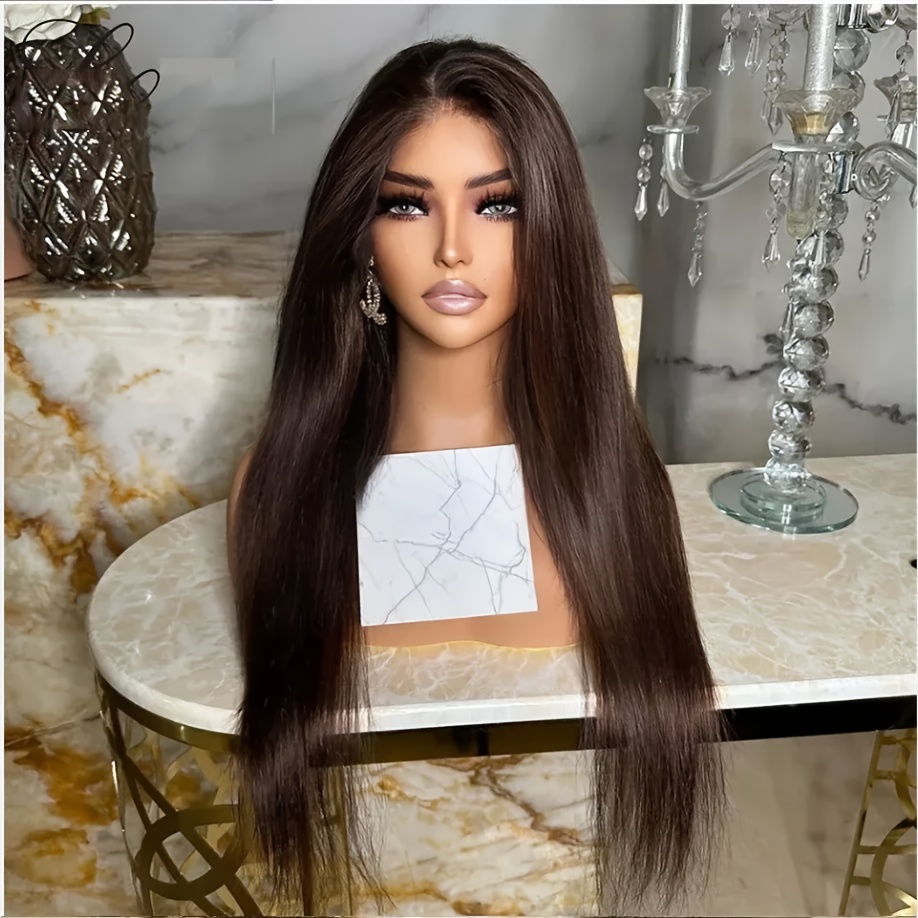 Image of Natural Straight Hair Wig Suitable For - 26-inch Long 180 Density Lace Front Wig With Pre-trimmmed Hair, Front Lace (13x4x1), Hairpiece For Daily Wear, Suitable For &