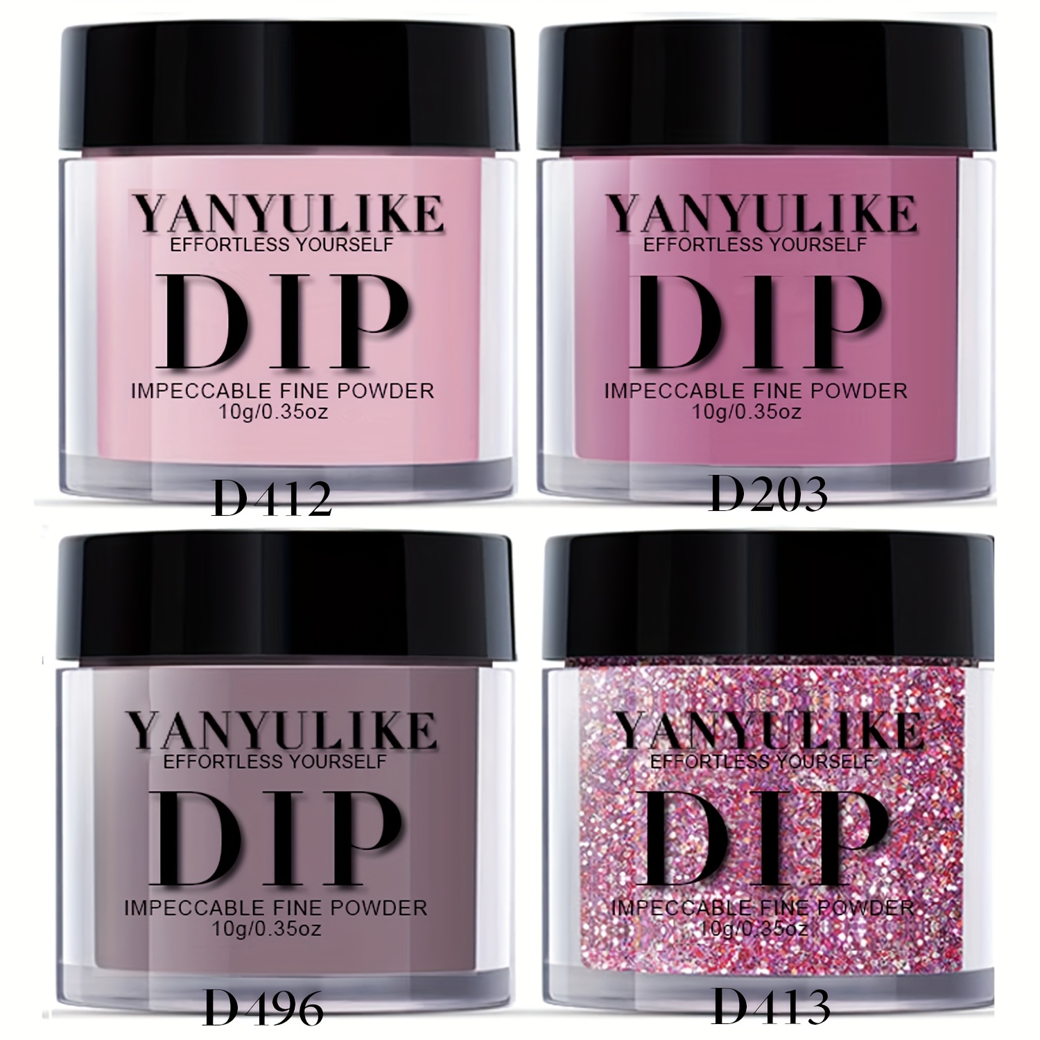 Image of Dip Powder Nail Kit, Nude Pink Glitters Dipping Powder System Liquid Set For French Nail Art Manicure