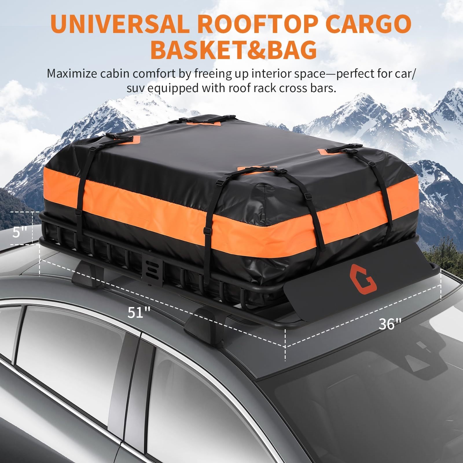 51x36 heavy duty roof rack basket carrier extension 200lb Temu