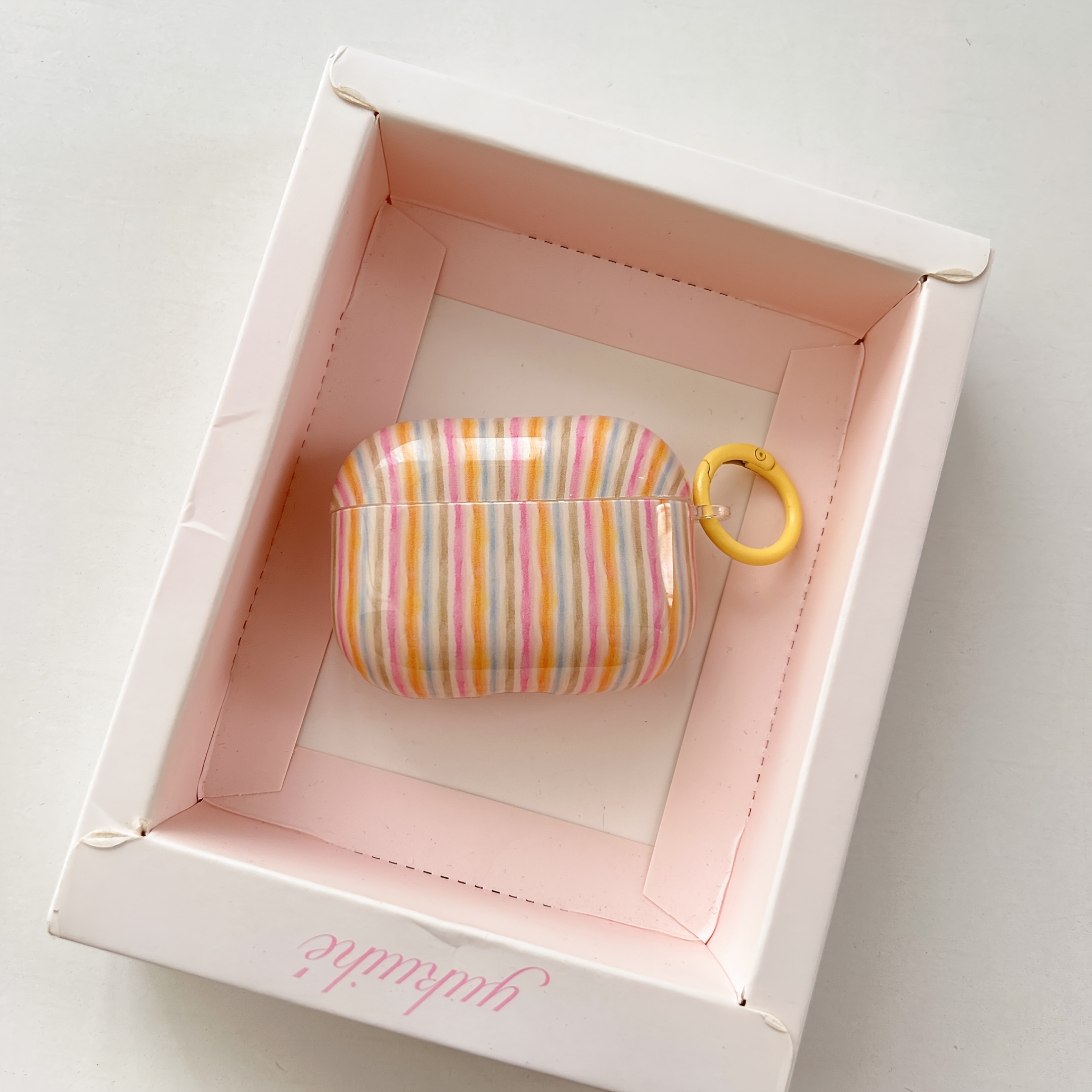 1pc Contrast Striped Case For 3rd Earphones