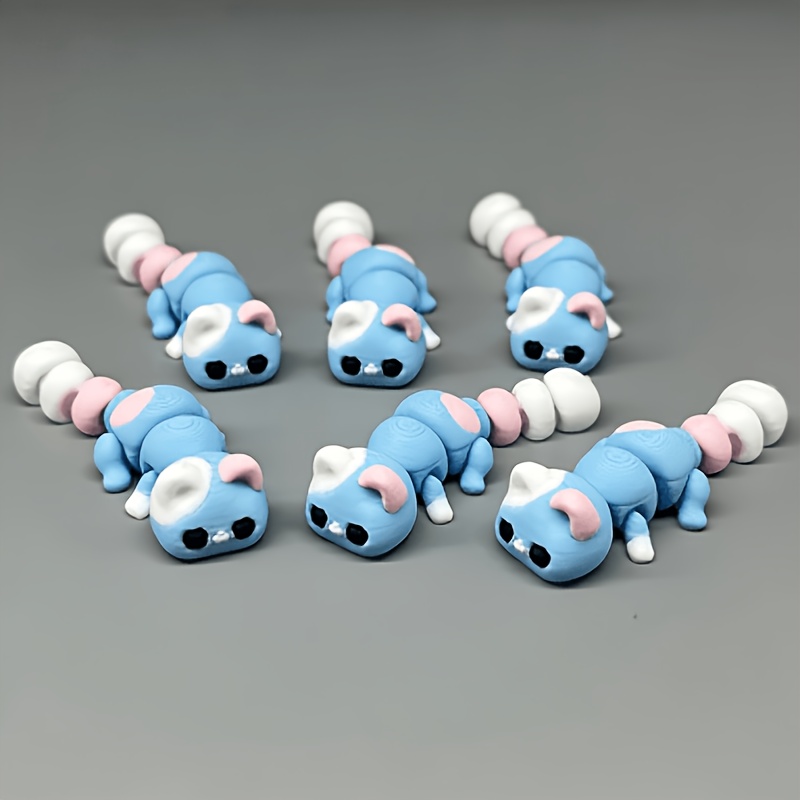 TEMU Macaron Blue Cat Figurine - Soft And Cute Design, A Must-have For A Cozy Atmosphere On Your Desk. Perfect For Home Or Office , Effortlessly