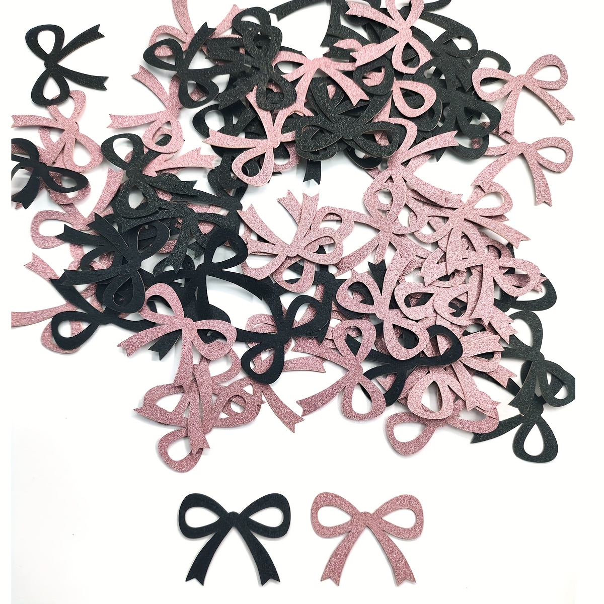 Image of 99pcs Party Supplies Featuring Bow Confetti, Designed For Birthday Parties, Table Decorations, And Festive Celebrations, Suitable For Birthday Cakes, Table Settings, For All Genders