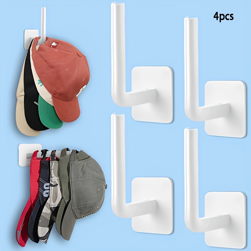 

1/2/4/6pcs Self-adhesive Wall Hooks - Strong, No-drill Plastic Caps And Towel Hooks, Suitable For Bedrooms, Bathrooms, Living Rooms, Offices - Multifunctional Storage Solution.