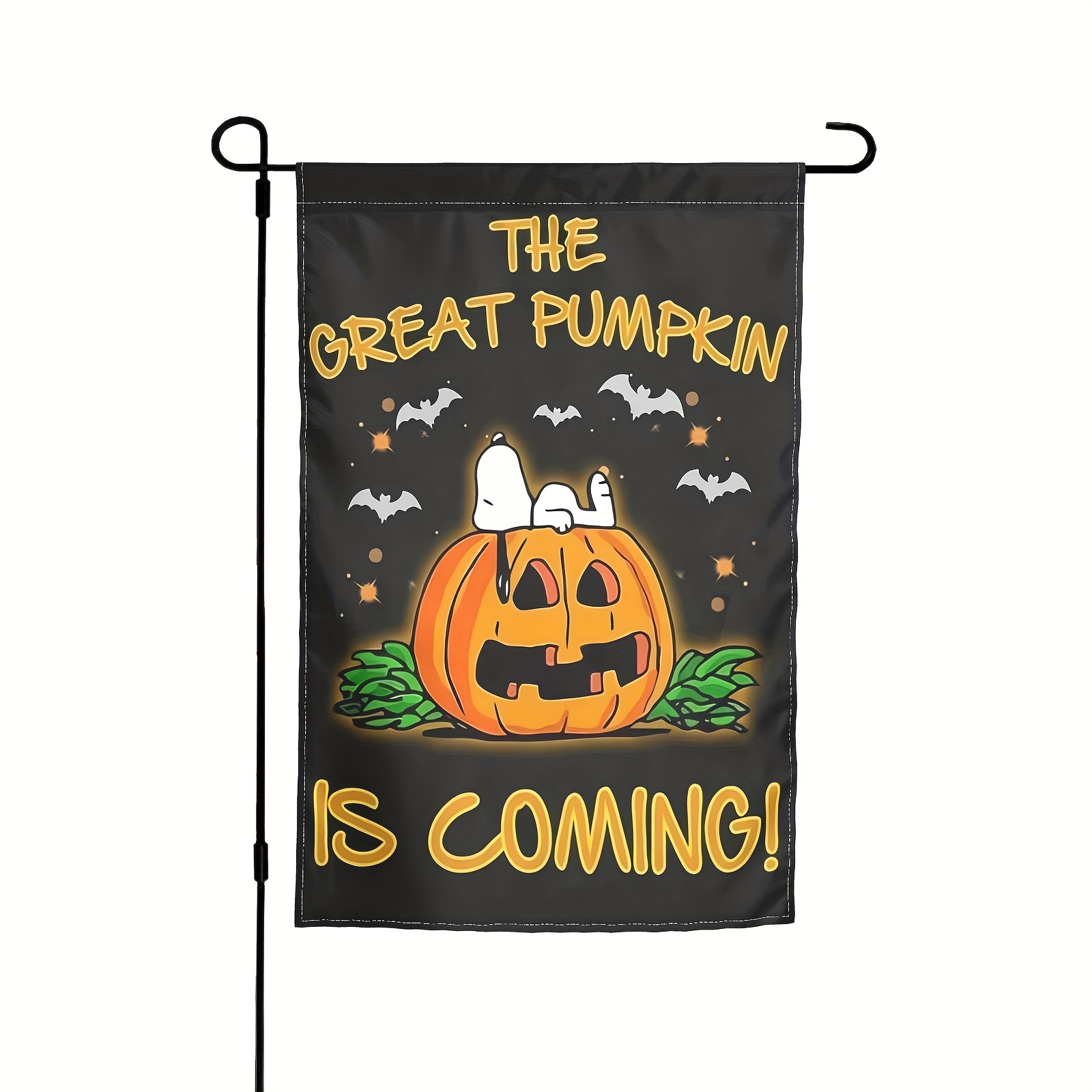 

Halloween Garden Flag - Double-sided Print Polyester Pumpkin Ghost Outdoor Patio Decor, Festive Yard Banner, Easy Hang, No Pole Included, 12x18 Inch