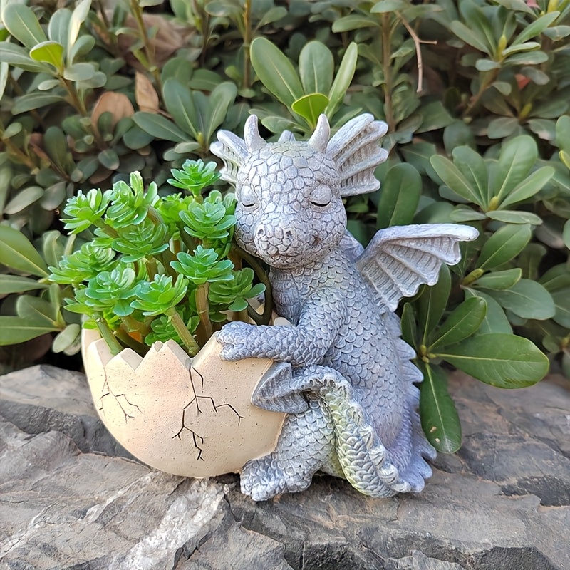 Creative New Retro Flower Pot Decoration Ornaments Outdoor Courtyard Dinosaur Holding Garden Handmade Exquisite