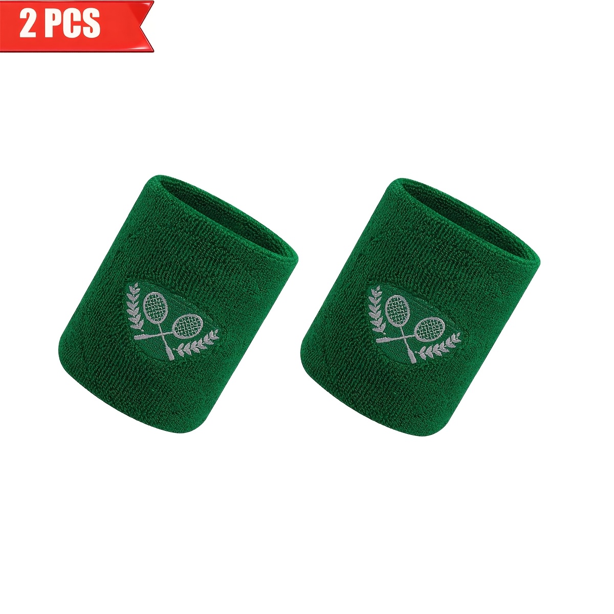 TEMU 2pcs Professional Badminton Sports Wristbands, Sweat-absorbing And Quick-drying, For Basketball, Tennis, Running, And Fitness, With , Unisex