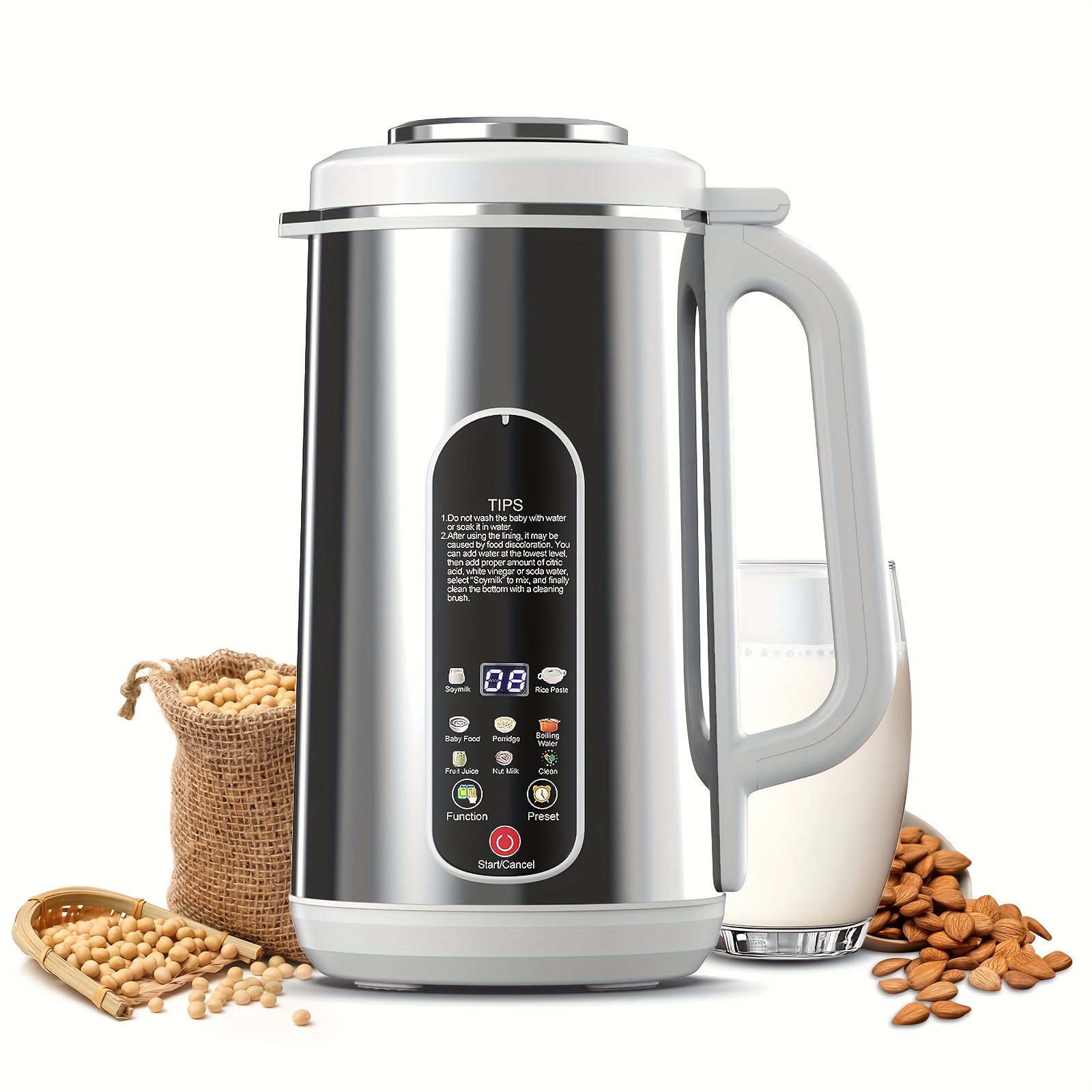 TEMU Stainless Steel Automatic , Blender, Juice Extractor, Vegetable And Fruit Juicer, Kitchen Essentials, Food Processor, 24-hour Timer, 42oz,