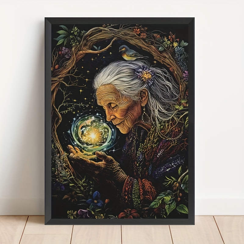 TEMU 2d Flat, 1pc Greek Earth Goddess Wall Art Poster Canvas Print - Ancient Greek Nature Spirit Painting, Goddess With , Frameless Decor For Living