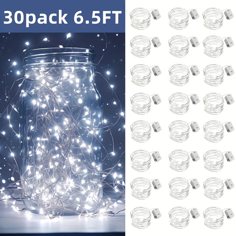 30pack Battery-powered Fairy Lights, 20-led Mini Fairy String Lights, Space Theme, , Suitable For Mason Jar Vases, Table Centerpieces, Wedding Decorations, Christmas Trees, Parties ()