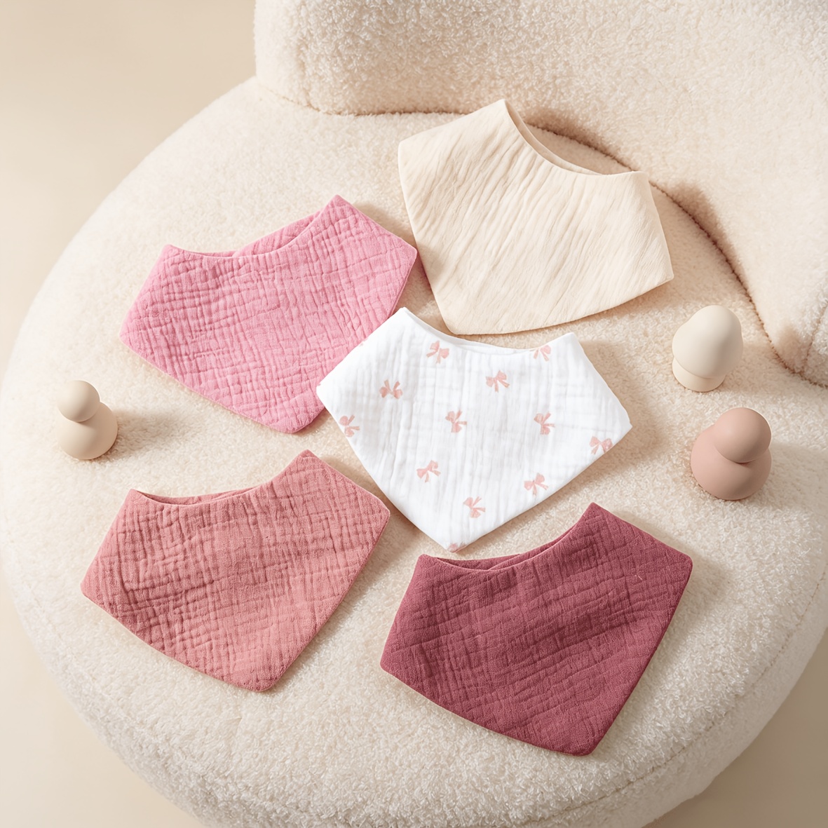 5-pack Simple And Versatile Drool Bibs, Assorted Style Children's Drool Bibs