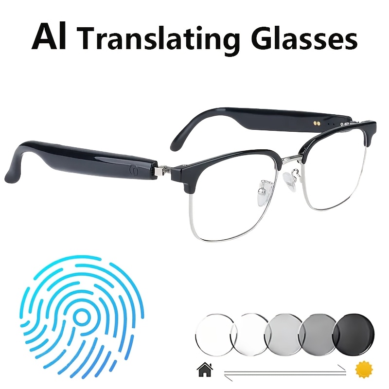 TEMU Ai Glasses, -functional Bluetooth Glasses, Wireless Connection, 6.0 Chip, Long , Touch Control, Fashion Trendy Glasses, Support Language