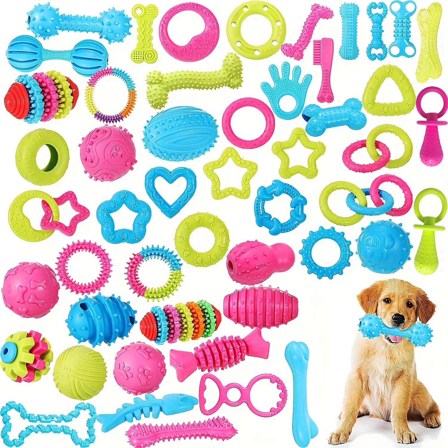 

3/6/12pcs Jouets à mâcher chiots au de - Jouets à mâcher en caoutchouc thermoplastique durables petites - et tailles variées l'entraînement et le jeu de