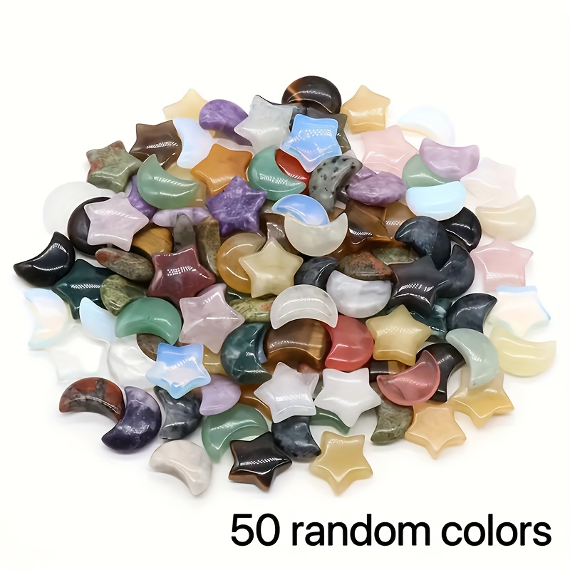 TEMU 50pcs Stone Set, Stones, Polished Thumb Gemstones For Home Decor