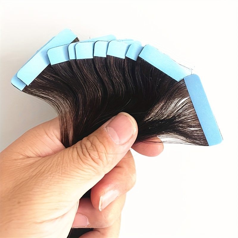 TEMU 10 pièces Extensions de Cheveux à Bandes Remy Cheveux Humains Invisibles Lisses Épaisses Extensions à Bandes Cheveux Humains