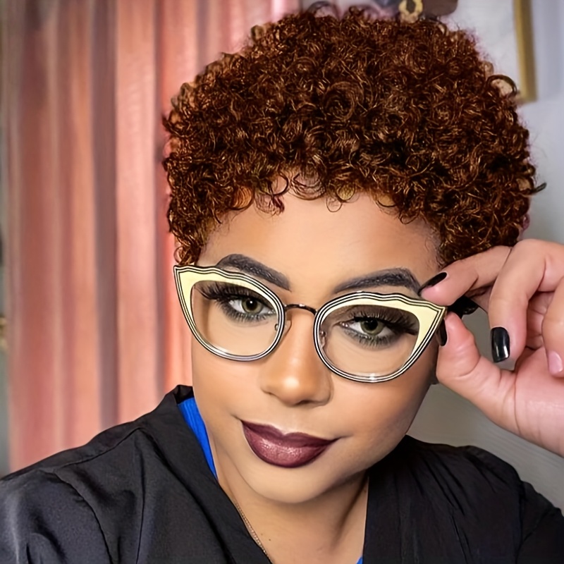 TEMU Synthetic Short Afro Curly Cut Wig For Women, Perfect For Halloween, Christmas Parties, And Music Festivals