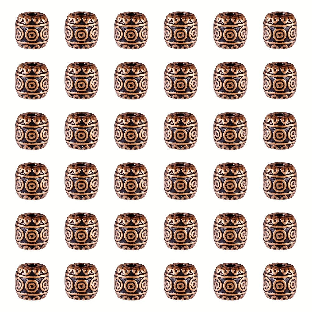 TEMU 50pcs Alloy Beads, Red Copper Color, 6mm Diameter, For Making, Beads & Bead Assortments, Mother’s Day Gift Accessories, Durable & Stylish Bead