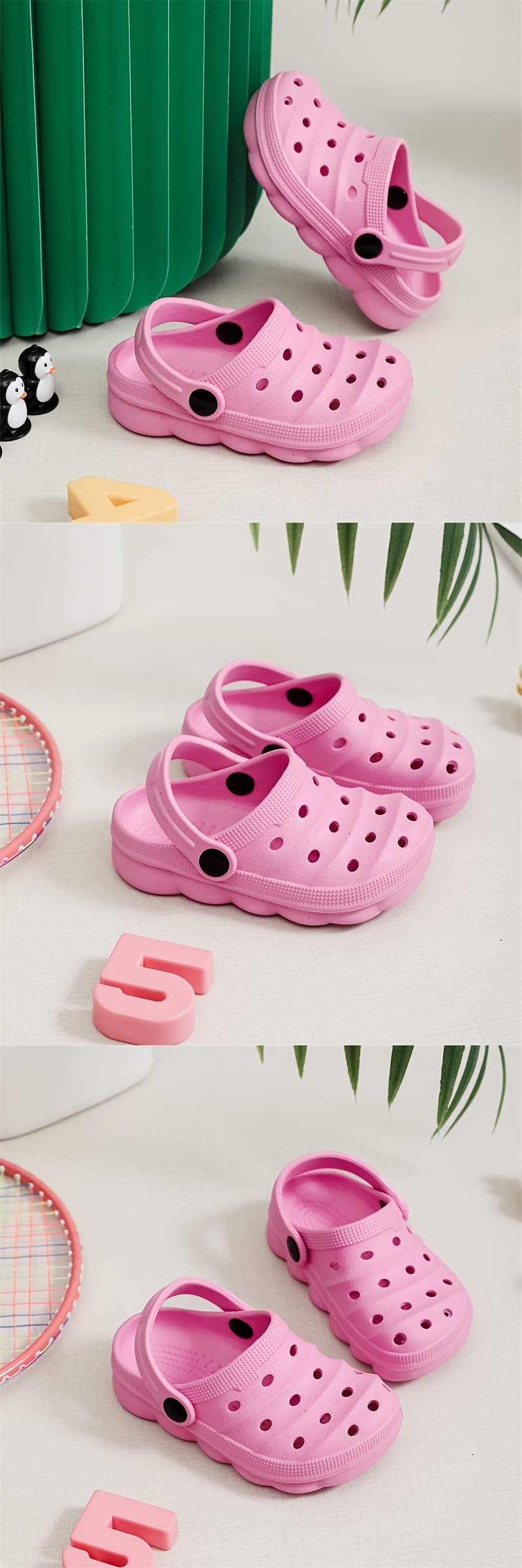 Unisex Kid's Solid Breathable Hollow Out Clogs, Comfy Non Slip Casual Slippers For Boy's & Girl's Outdoor Activities