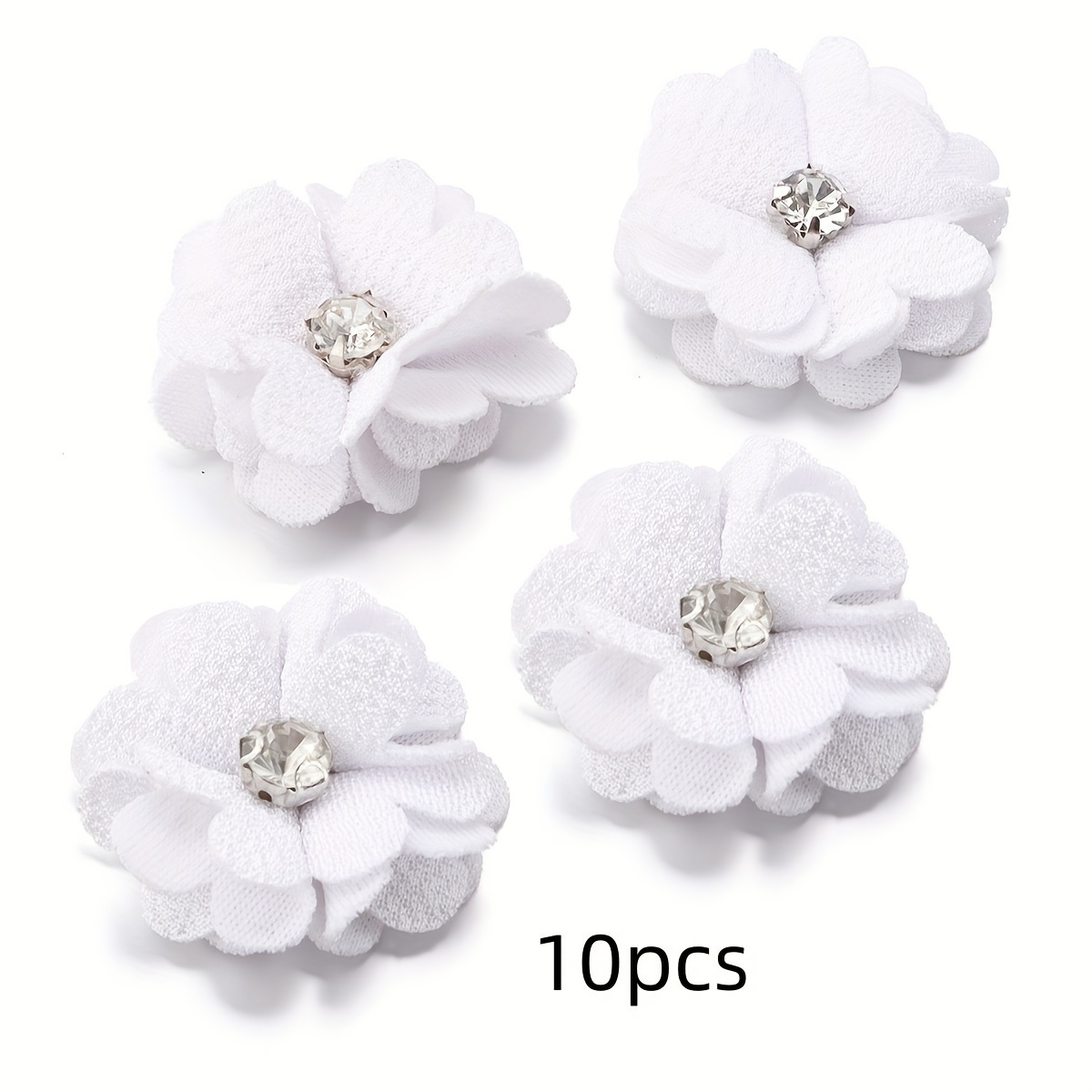 10pcs Pearl Hemp Rhinestone Flower -petal Flower Clothing Additions Decoration Items Clothing Additions Jewelry Hair Additions Embellishment Decorative Additions