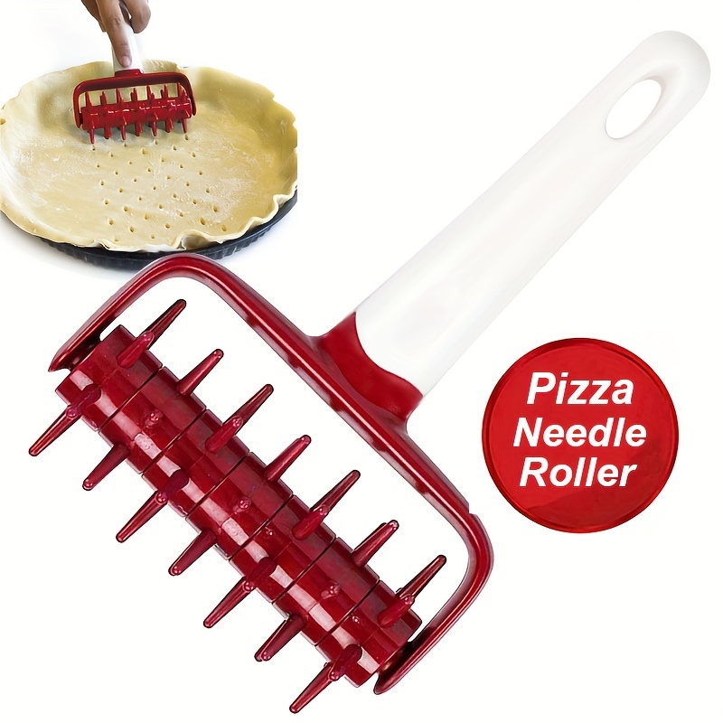 

Pizza With Spikes - Prevents Bubbles, Flat Pies & Pastries, Kitchen Gadget In Gray/red