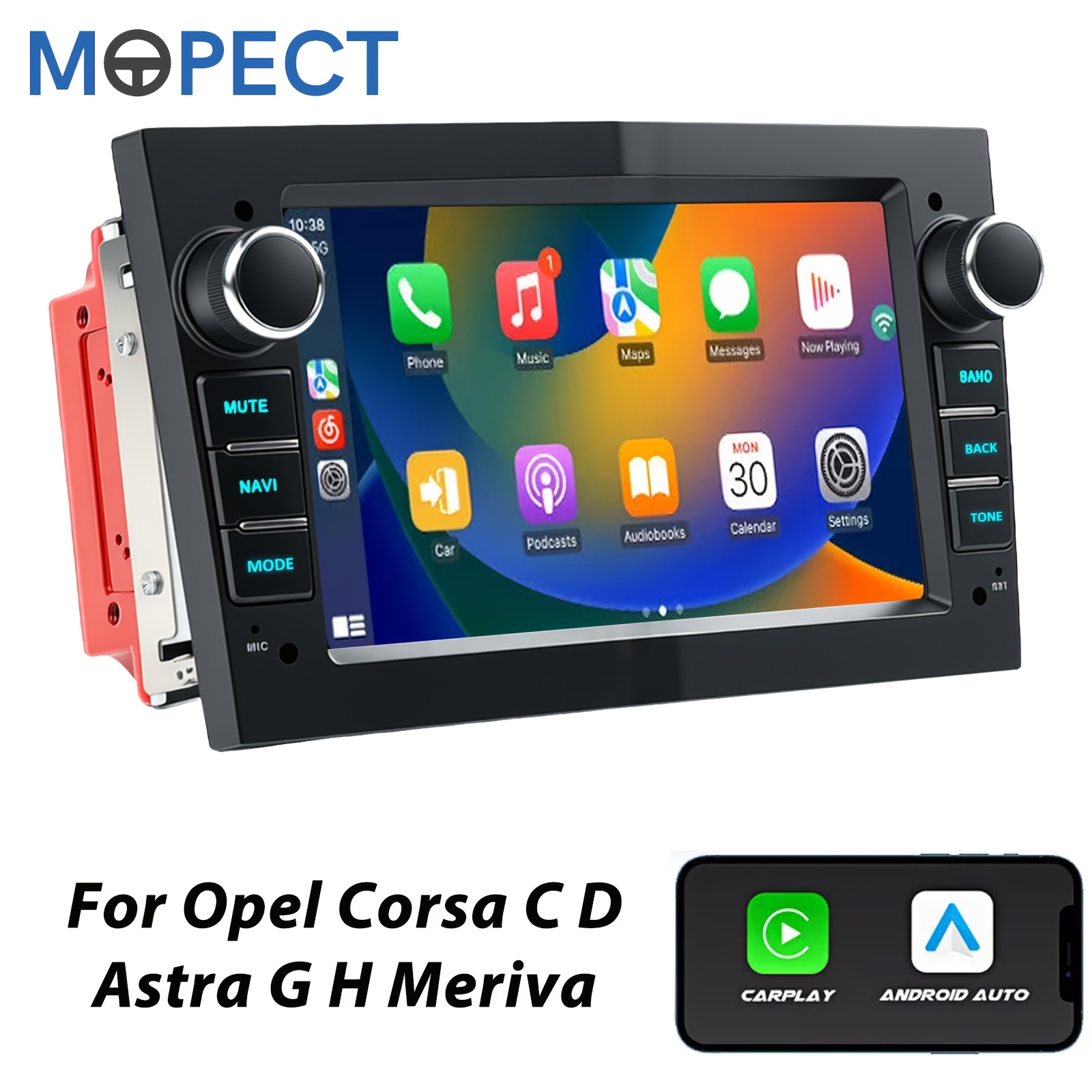 Image of Mopect Auto Car Stereo Radio For H, G C, D, B, Vectra, , | 2 Din 7 Inch Touch Screen, With , Auto, Supports Swc Am Usb