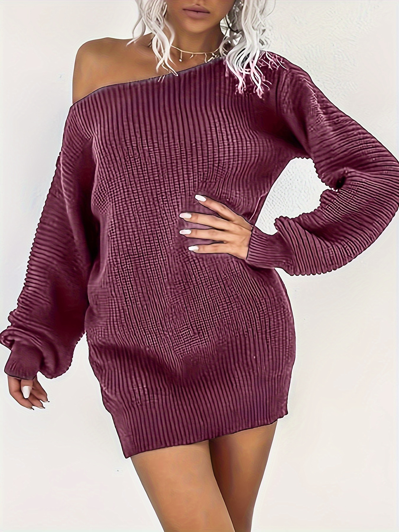 cap sleeve burgundy dress Burgundy Maxi Sweater Dress – JuniperRose main image 0