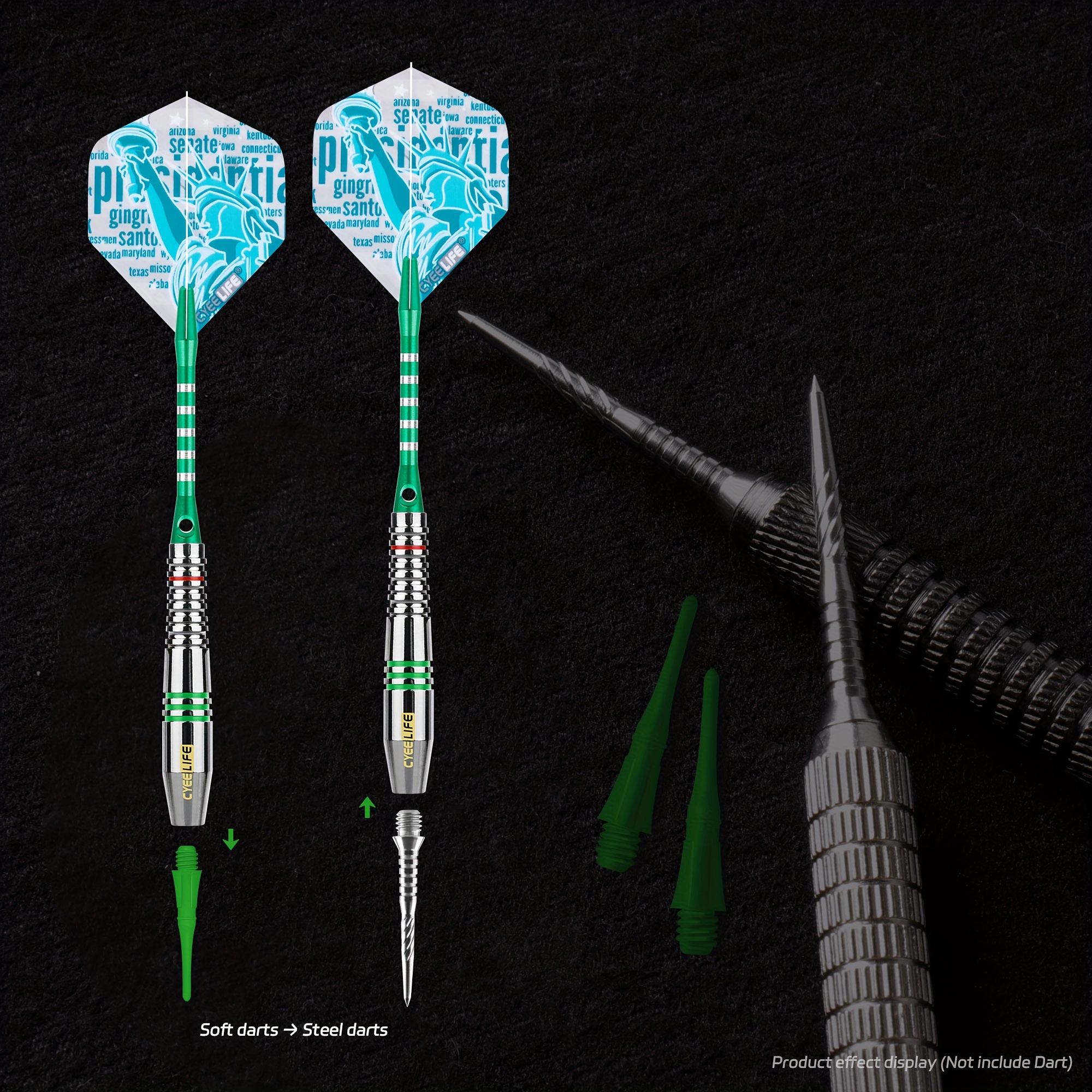 Fly Darts roestvrijstalen conversienaald model 2ba, 6 stuks