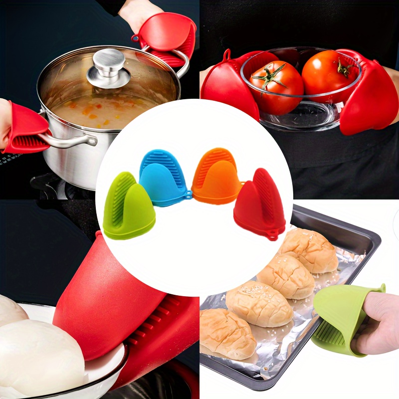 

Silicone Cooking Pinch Grips (4pcs) - Finger Protector Pot Holders For Kitchen, Cooking, Baking, Grilling - Waterproof Heat Resistant Gloves, Non-alcoholic Material, 2 Pair Set