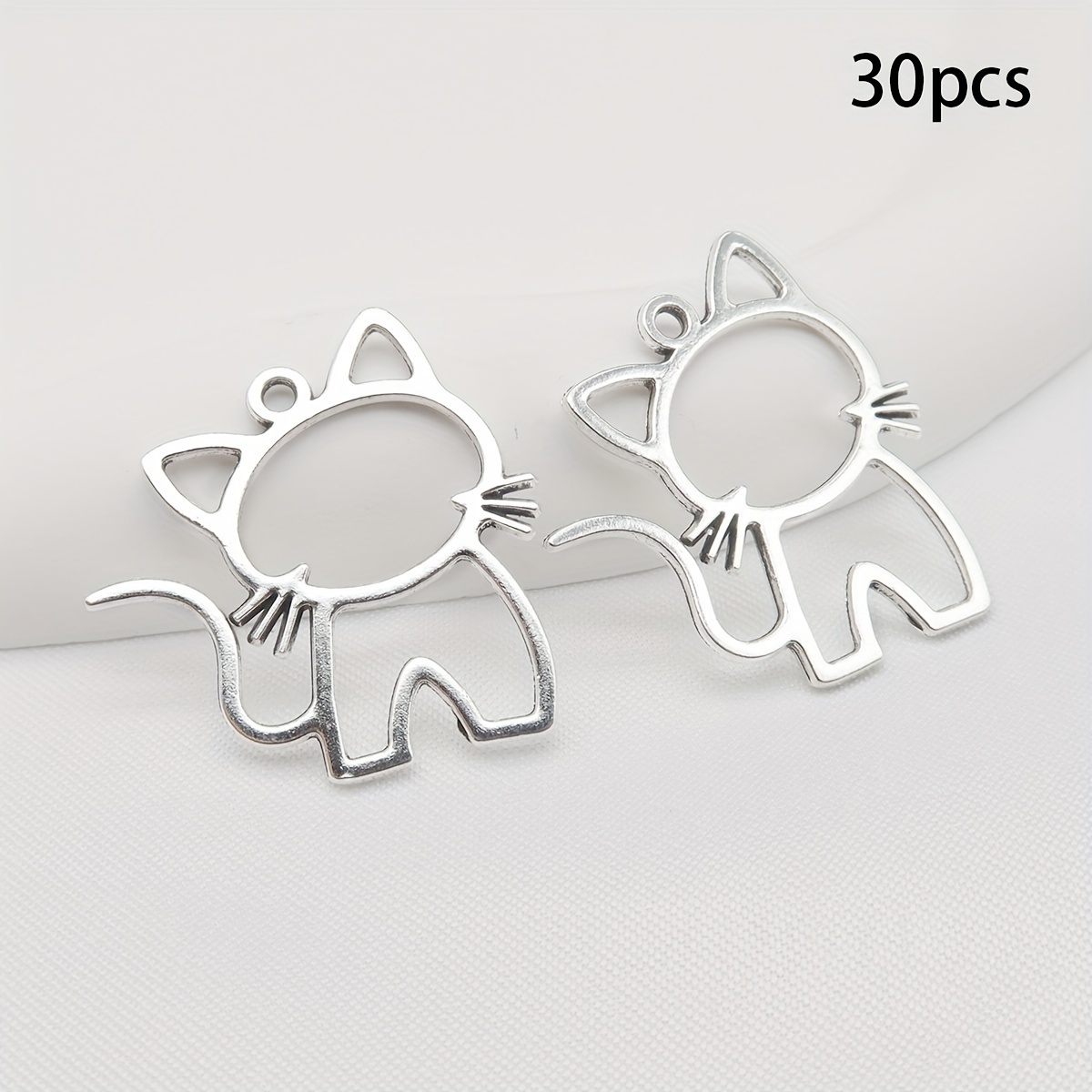 TEMU 30pcs Kitten Pendant Alloy Jewelry Accessories For Diy Bracelets, Necklaces, And Earrings Charms