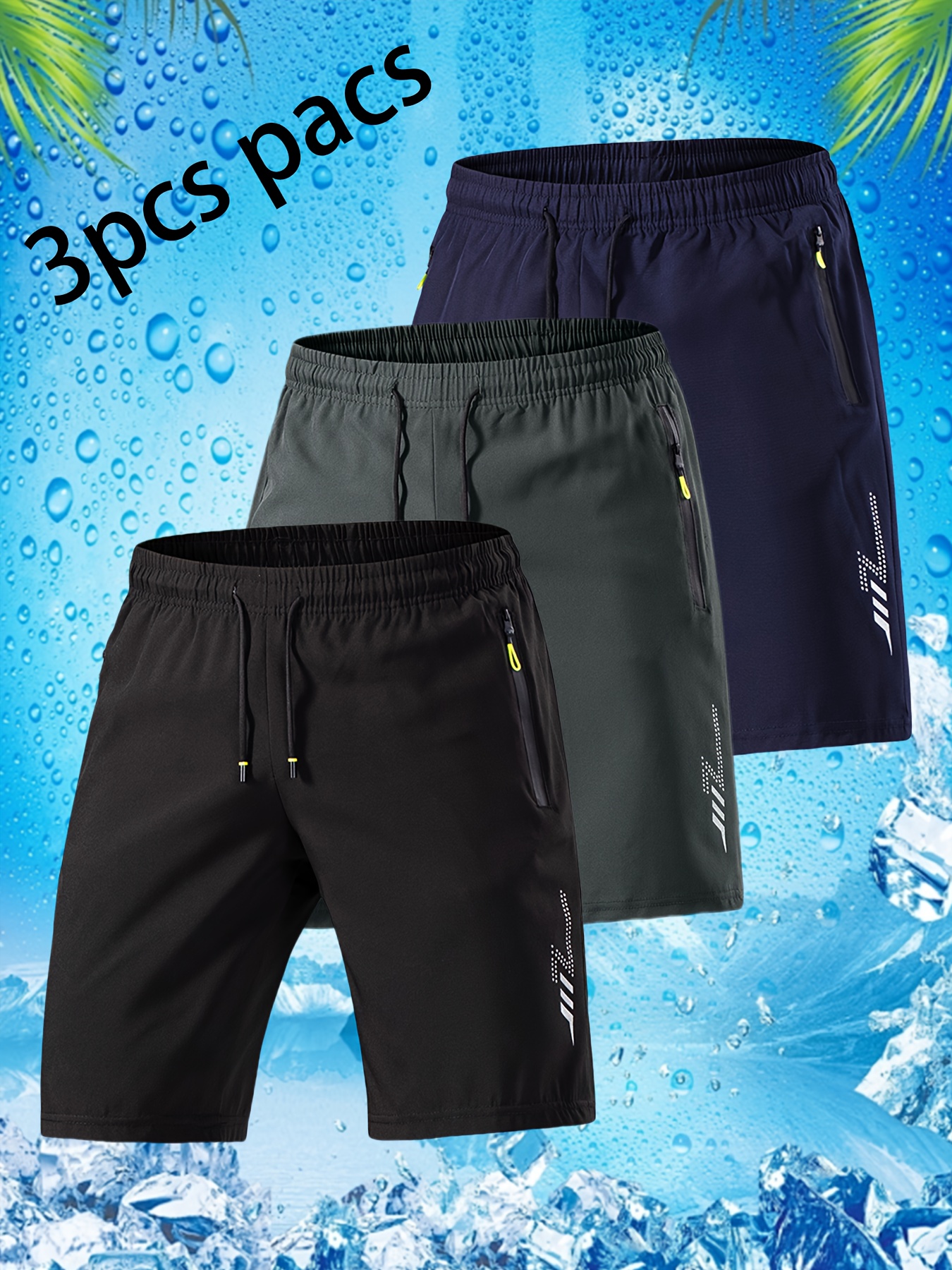men's quick dry athletic shorts ice slip fiber gym shorts Temu