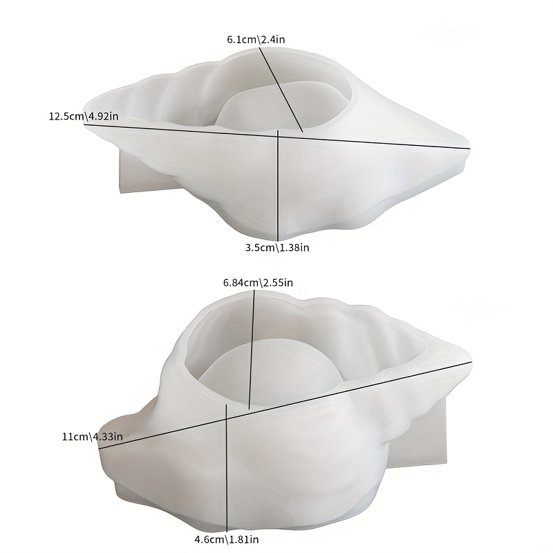 E-shop 2 Stk. DNEJIU Muschelschalen Harzgießformen - Epoxidharz Silikonformen für DIY Kerzenhalter, Handgemachte Heimdekoration, Muschelform