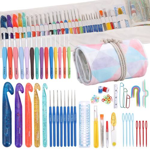 118pcs crochet hooks sets ergonomic crochet hooks kits with storage bag and crochets needle accessories crochets needles kit for beginners and experienced crochet hook lovers