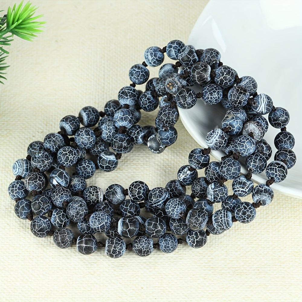 Black Glitter Stone Bracelet & Necklace Set