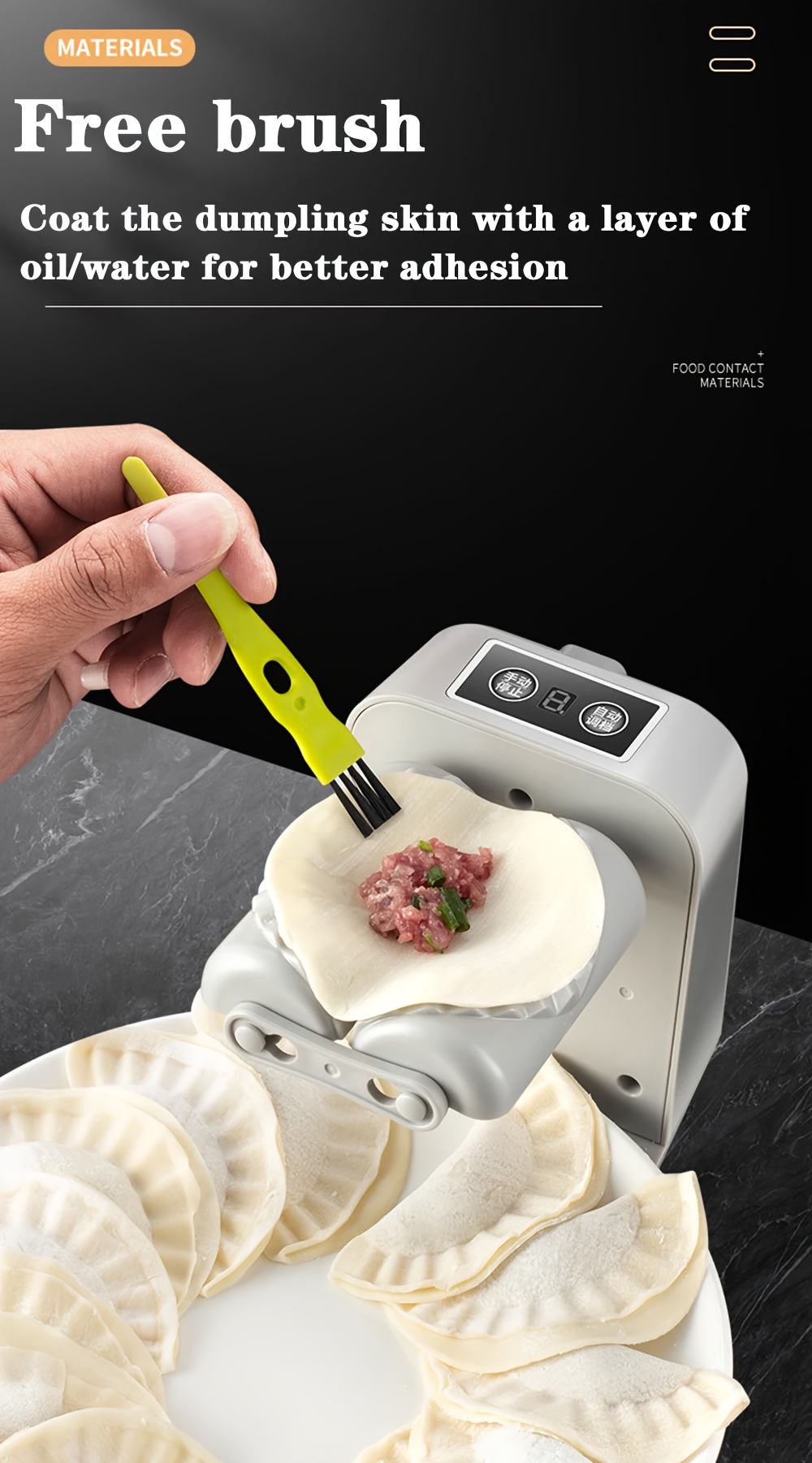 1set automatic electric dumpling maker machine with 2 gears washable dumpling mould pressing dumplings skin ravioli for rv kitchen Product details 1