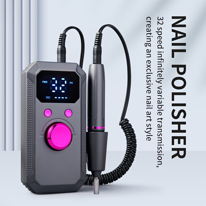 TEMU Professional Cordless Electric Nail Drill Machine Suitable For Manicure Pedicure, Rechargeable Portable Nail Drill With Brush Motor, 35000 Rpm