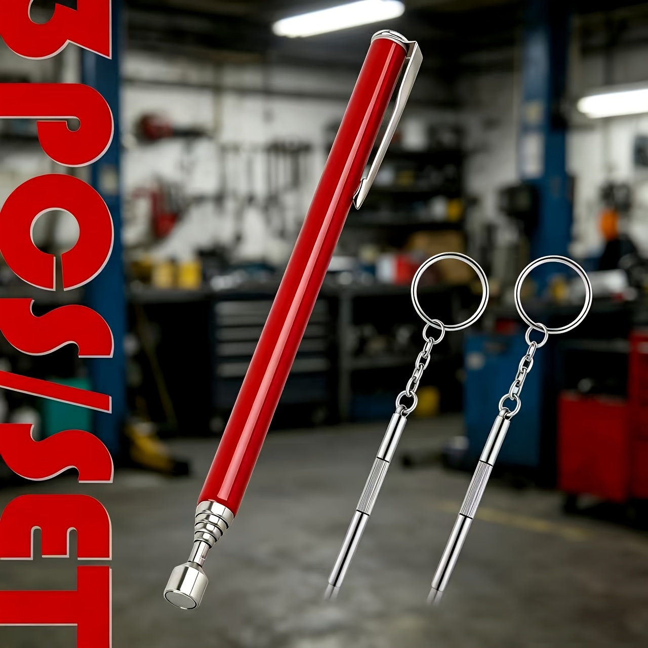TEMU 3pcs Repair Tool Set, Includes 3-in-1 Screwdriver, Aluminum Alloy Material, Suitable For Glasses, Phones, Watches, And , Magnetic Pickup Tool,