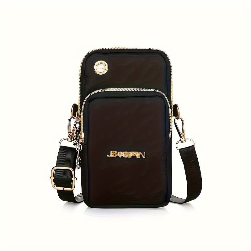 TEMU Fashionable Portable Women's Phone Hanging Bag, Outdoor Sports Arm Tag Mobile Phone Bag, Casual Nylon Crossbody Bag, Phone Purse