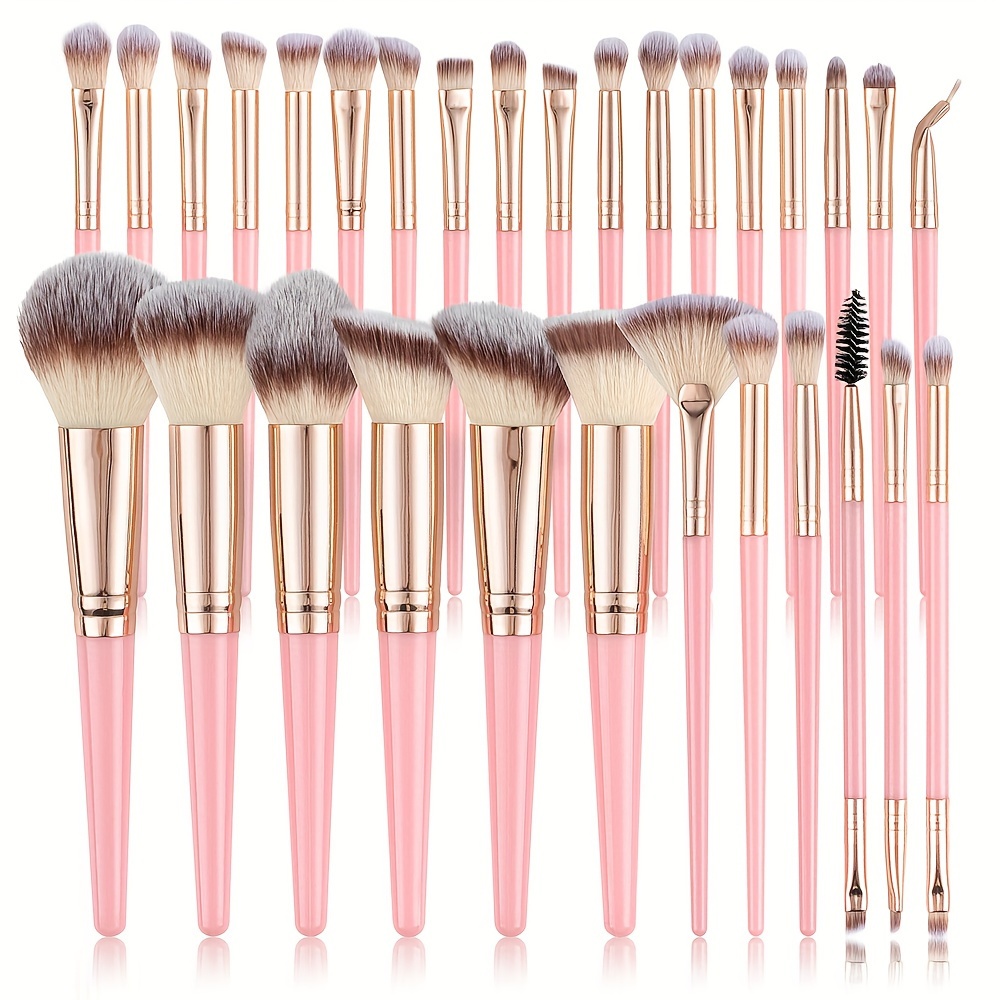 

Brush Set - Soft Synthetic Bristles For Flawless Application, Brushes For Face, Eyes, Lips & Brows - Hypoallergenic, Travel-friendly, Ideal For Beginners To Pros, Mini Makeup Brush Set,