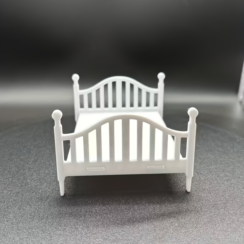 Image of 1pc Miniature Vintage Bed Model Suitable For Dollhouses, Model Railroading & - Realistic Single Bed, Mini Bed For Miniature Scenes, Requires Assembly (mini Furniture)