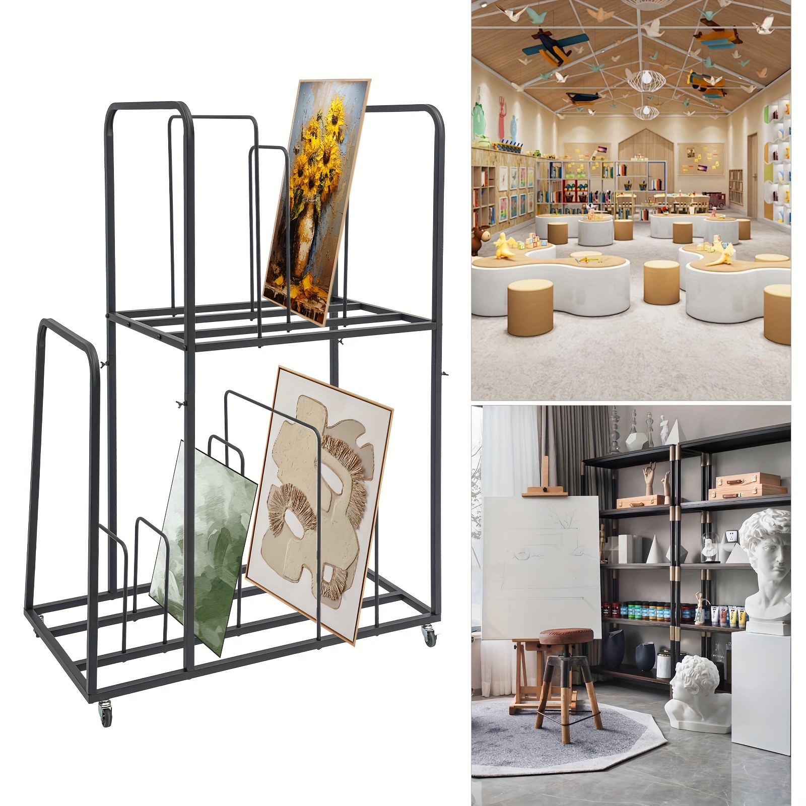 Art Display Rack Tabletop Metal Art Storage Rack, 15.7x7.8x13.7 Inch ...