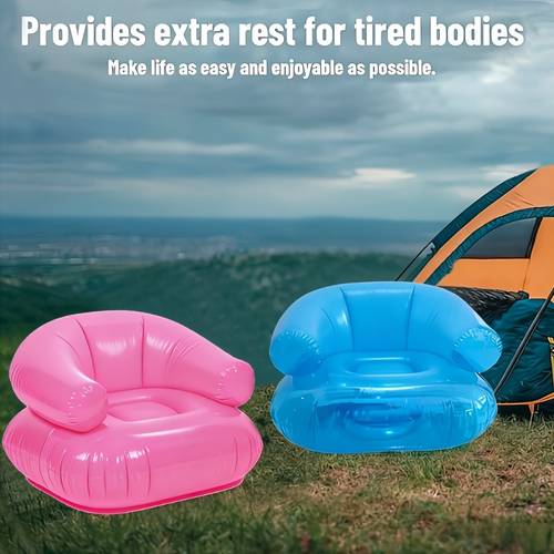 portable outdoor air mattress durable pvc transparent sofa garden nap reading lounge chair suitable for indoor and outdoor settings essential outdoor gear for in peach pink