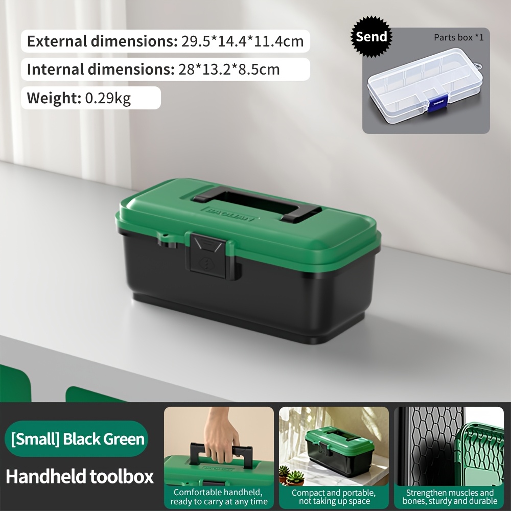 TEMU 1pc Home Tool Box, Multifunctional Portable Storage Tool Box, Small/large Size, Plastic Thickened, Electrician Repair Small Storage Box, With