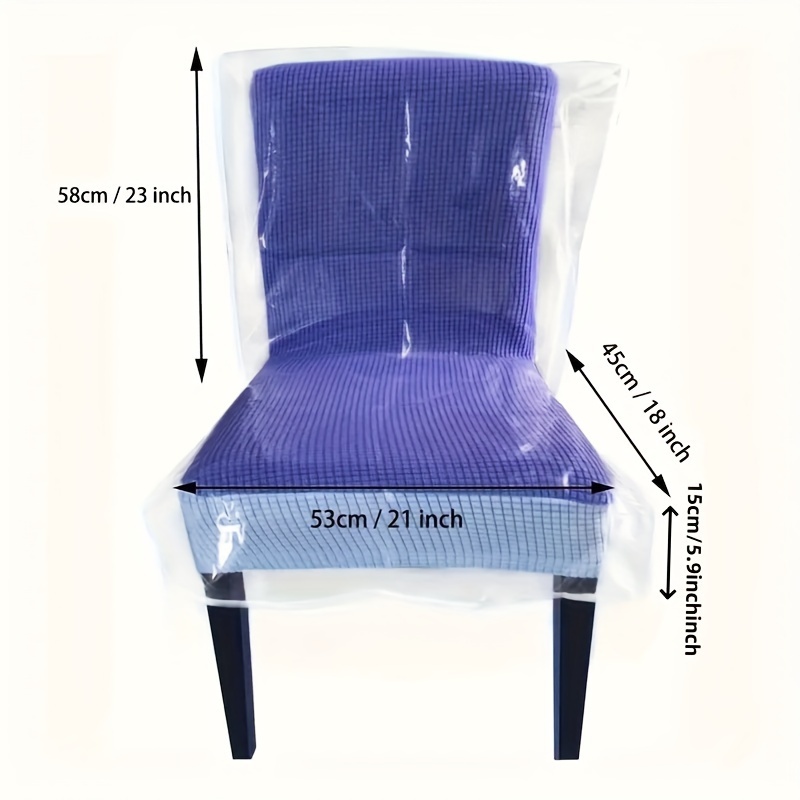 TEMU 1/2/4pcs Plastic Seat Cover Protective Cover Plastic Dining Chair Cover Overflow Eva Transparent Plastic Seat Cover Protects Your Chair And Wine