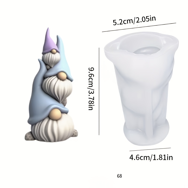 TEMU 1pc Christmas Candle Mold - Christmas Elf Gnome Shaped Aromatherapy Candle Mold, Resin Clay Mold, Christmas Table Photo Birthday Gift Aesthetic