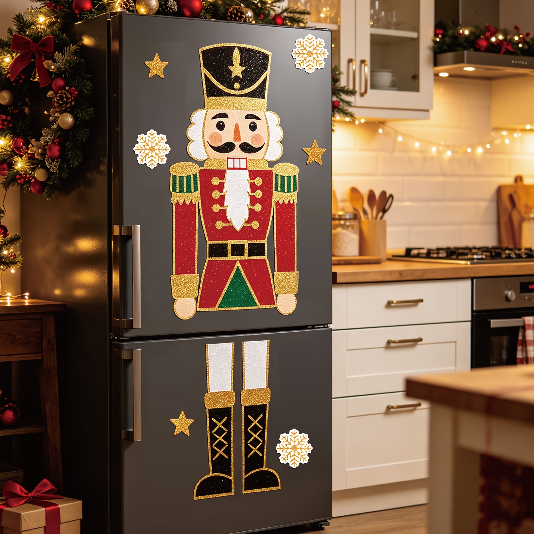 TEMU Décorations de Noël Bâton de Noël Aimant de Réfrigérateur Grand Autocollants Magnétiques Décoration de Réfrigérateur Fête de Noël Fête Maison