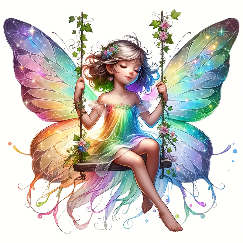 

Magical Fairy With Rainbow Wings Car Sticker - Suitable For Auto, Motorcycle, Walls, Laptops, And Fridge Glass - Pvc Material