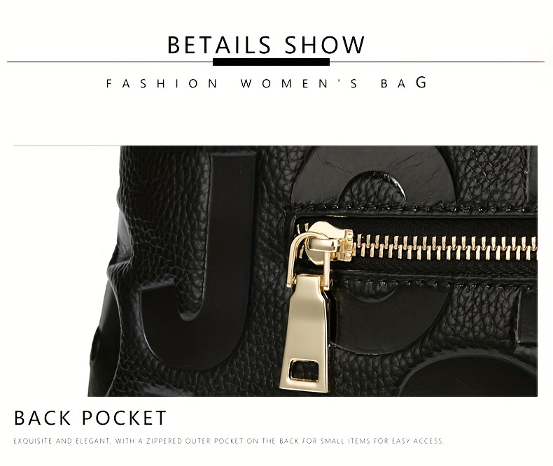 genuine genuine leather womens handbag   handbag with brown genuine leather accents embossed letter design large capacity handbag for everyday use genuine leather purse Product details 10