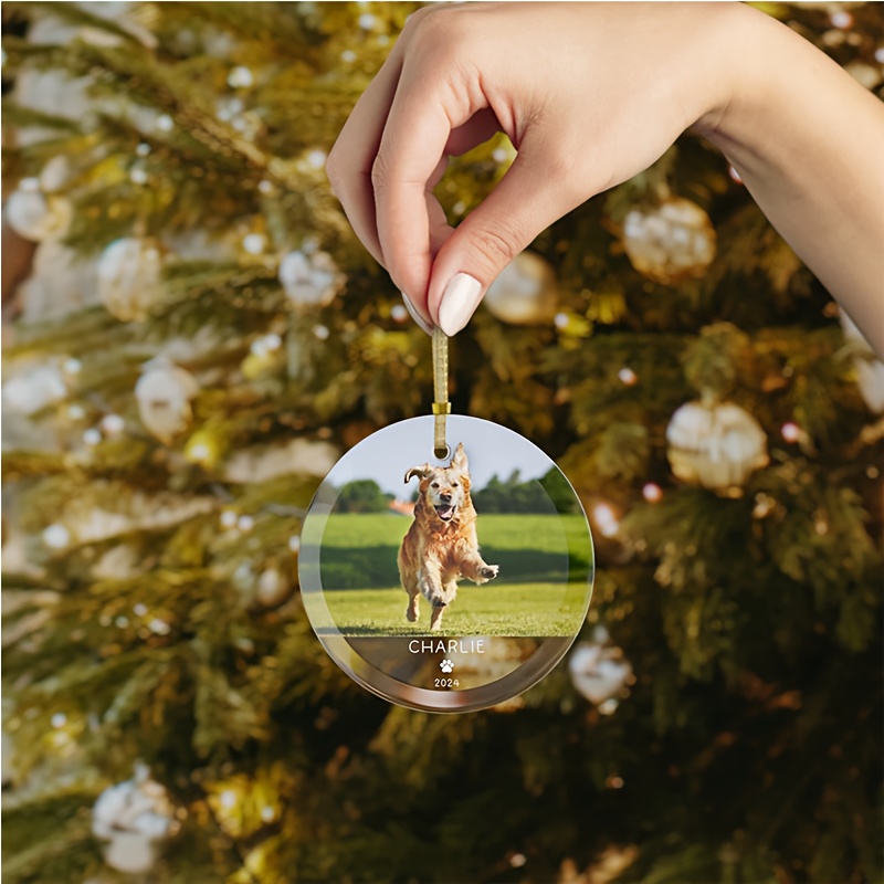 TEMU Personalized Christmas Dog Memorial Ornament Gift Baby Photo Custom Acrylic Decoration Birthday Gift Album Wedding Gift