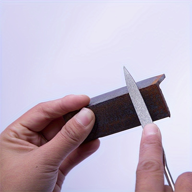 10 piece diamond mini rasp set 140mm 5 5in for ceramic wood jewelry polishing carving small projects precision craft rasp tools with red handles details 4