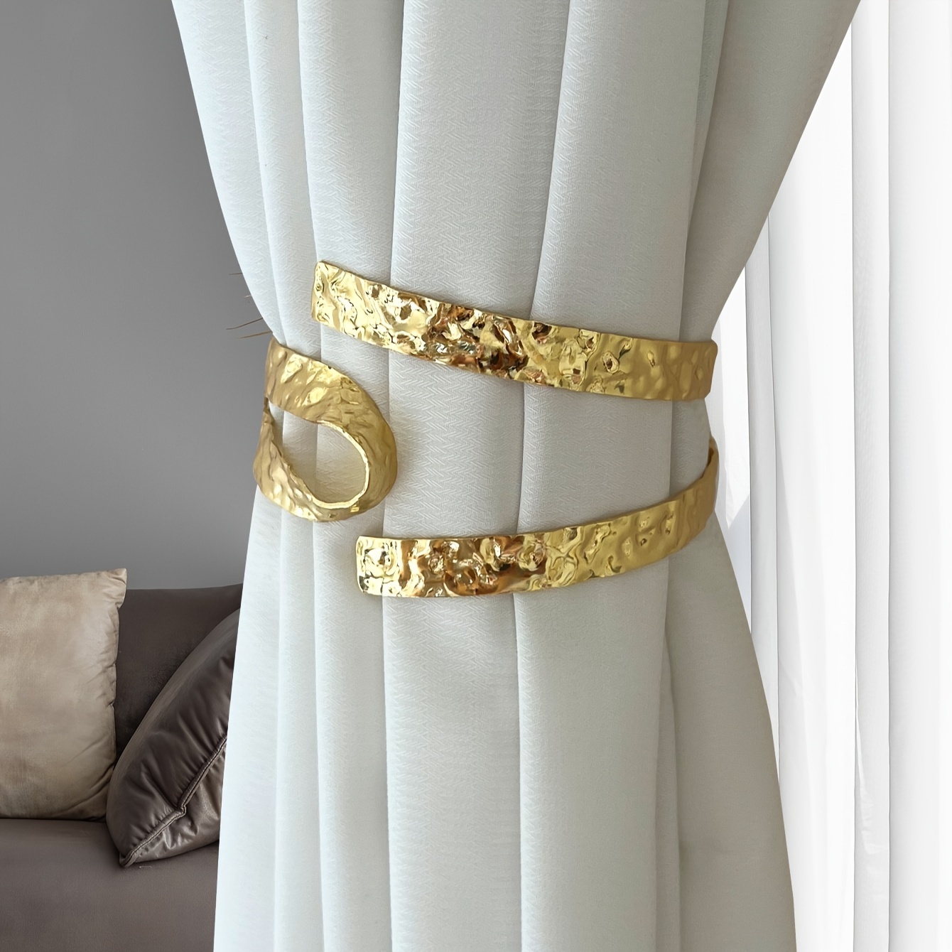 Image of 1pc Vintage Alloy Curtain Bracket Compatible For Window Blinds & Drapes - No Drill Installation, Curtain Clip, Mounting For Bedroom Living Room, Window Treatment Hardware