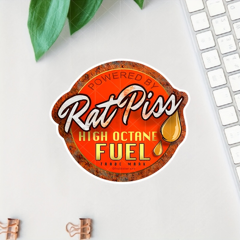 

1pc Ratpiss Fuel Vinyl Sticker, Cartoon & Themed, , Irregular Shape, Self-adhesive For Plastic, Glass, Metal, Ceramic - Car & Bumper Decal